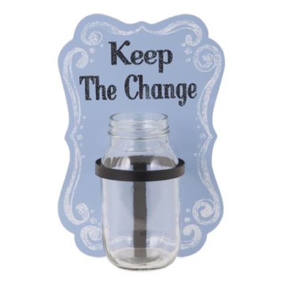 “Keep the Change” Wall Jar Vase Laundry? Tips? New - Picture 1 of 3